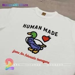 wangcai01 T-shirt da uomo HUMAN MADE T-shirt Love Cartoon Flying Duck Dog Pig T-shirt in cotone fiammato con taglio corto per uomo Donna 0217H23