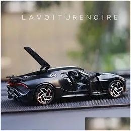 Auto elettrica/Rc 132 Bugatti Lavoiturenoire Black Dragon Supercar Giocattolo Fonde sotto pressione in lega Veicoli Modello S Per bambini 220318 Drop Delive Dhtug