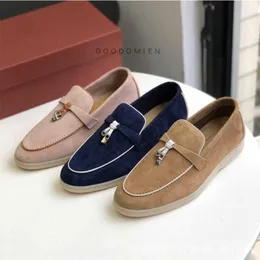 Italy Original Designer Shoes Rolopiana Spring Autumn New LP Lucky Couple Soft Leather Cowhide Lazy Man Pushes on Flat Casual