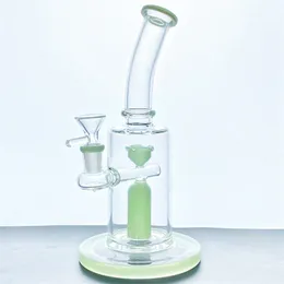 Lotusbohrer Glaspfeife Glasrauchpfeife Glasschüssel Wasserpfeife, tragbarer Bubbler mit 1 Perc 14-mm-Stecker GB-380-S