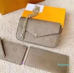 2023 Luxurys Designer Bag 3pcs مجموعة حقائب يد حقيبة يد حقيقية محفظة جلدية حقيقية