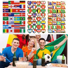 Gift Wrap 10PCS Football Face Stickers 32 Strong National Flag Cheer Props Bar Fans Tattoo