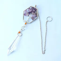 Pendant Necklaces Style 3Pcs/Lots Amethysts Macadam Crystal Tree Of Life Interior Curtain Decorative AccessoriesPendant