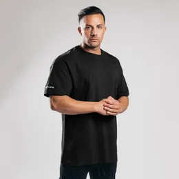 Erkek tişörtler büyük tip erkekler gevşek t-shirt pamuklu spor sporu büyük boy tişört spor salonu koşu sokak kıyafeti fitness spor giyim 230217