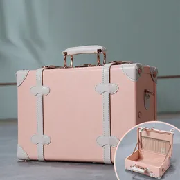 Suitcases Caixa de Senha Retro Polegada Armazenamento Mini Mala Embarque Caso 230216