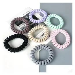 Hair Accessories High Elasticity Telephone Coil Hairband Bows 7 Colors Girl Spiral Hairties Rings Rope Gum Scrunchy Jy765 Drop Deliv Dh5De
