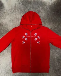 Herrtröjor tröjor amerikanska överdimensionerade hoodie män och kvinnor goth hoodie tryck blixtlås höst vinter 2022 ins hip hop mode casual hoodie tröja t230217