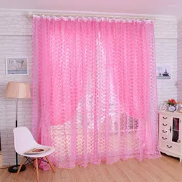 Cortina 1 lado decoração romântica decoração rosa Voile Perspectiva cortinas sala de estar janela de tule tulle sheer tria