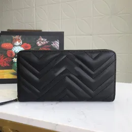 High Quality luxurys designers wallet Purse Woman Fashion Clutch purses Marmont soho classic zipper wallet Card Holder Purse Box D248w