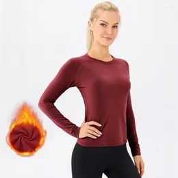 Camicie attive Donna Zip Up Yoga Top Sport termico Inverno Pile Compressione Palestra Fitness Giacca Abbigliamento da allenamento