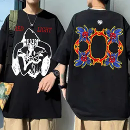 Męskie koszulki Szwedzki raper Bladee 333 Drukuj T Shirt Mężczyźni Kobiety Drenaż gangu czerwona światła postać skate tshirt tops muzyczny album graficzny j230217