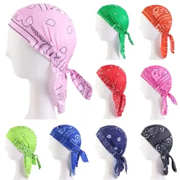 NOWOŚĆ UNISEX Women Bandana Hat Elasty Paisley Durag Cap Regultable Cancer Chemo Turban Pargs Doo Durag Headwrap Pirate Head Scalf