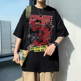 Męskie koszulki Mężczyźni Saint Wolfwood 90s Manga Gunsmoke Streetwear Trigun Tshirt Vash The Stampede T Shirt Manga Tshirt Męskie Crewneck Tees Anime J230217