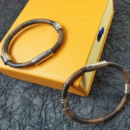 LW Bracelet Keep Lt Damier Mens para mujer Bangle Sheepskin Designer Luxury for Man Damier Canvas Fashion más alto contador de contador exquisito 008 008