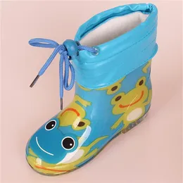 子供の雨ブーツ秋の冬の冬のぬいぐるみ暖かい足首ブーツボーイズキッド幼児PVC防水水靴