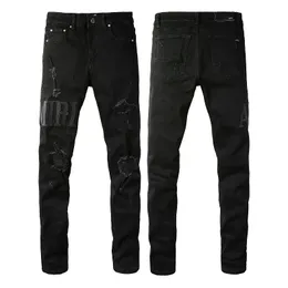 Mens Jeans 2023 New Amirs Luxury Holes Trousers Fashion Brand Jean Letter Biker Pants Man Clothing Amri Jeans Mens Womens Pants 64ra