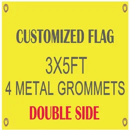 Hela digitala tryckanpassade flaggbanner Flying Design Double Side 3x5 ft 100d Polyester Banners With Metal GromMets211l