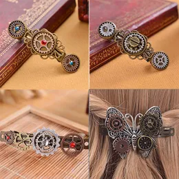 Creative New Hair Clip Wholesale Steampunk Gear Alloy Spring Clips 12st/Lot Women Jewelry