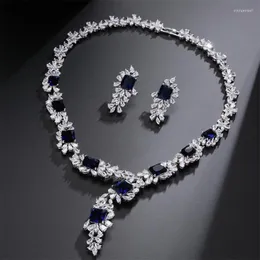 Collana Orecchini Set RAKOL Luxury Cubic Zirconia Bridal For Women Accessori classici per abiti in pietra CZ di alta qualità