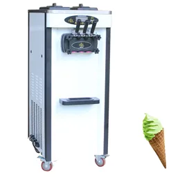 Commercial Soft Ice Cream Making Machine 3 smaker Vertikal billig glassproducent för dessertbutik 2000w