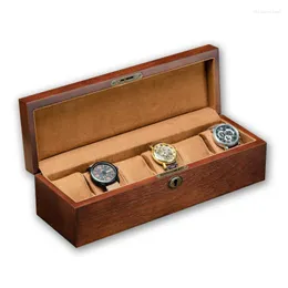 Oglądaj pudełka na drewniane pudełka Wykończenie wykończenia Wysokiej jakości prezent może pomieścić 6 zegarków