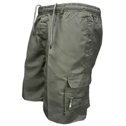 Shorts masculinos 2022 Summer algodão cargo shorts masculinos trabalham solto casual ao ar livre calças curtas de bolso multi -bolso z0216