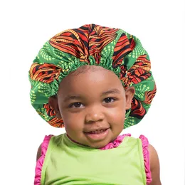 Berretto da notte extra large per bambini Regolabile stampa africana Ankara Satin Bonnet berretto da notte cappello turbante Berretto da notte per adulti Berretto da chemio