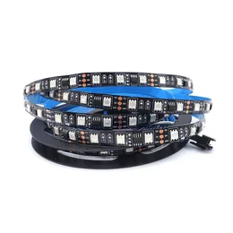 WS2812B RGB-LED-Streifen, 60 LED/m, Pixel, flexibel, schwarze Leiterplatte, Vollfarb-LED-Pixelstreifen, Traumfarbe, DC12 V, nicht wasserdicht, für Schlafzimmer-DIY-Projekt oemled