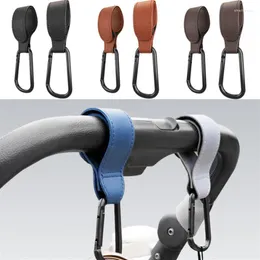 Keychains 1/2pcs PU Leather Baby Bag Stroller Hook Pram Rotate 360 Degree Rotatable Cart Organizer Accessories Jewelry