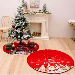 Juldekorationer 35 tum trädkjol Creative Printing Bottom Decoration Pendant Xmas Home Navidad