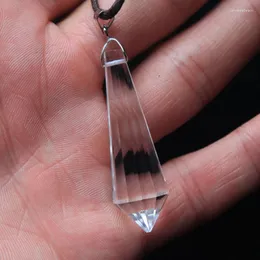 Pendant Necklaces Crystal Crushed Stone Natural In A Single Pointed Faceted Divination