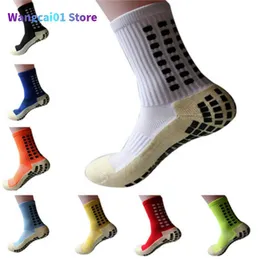 Wangcai01 Men's Socks New Sports Anti Slip Supcer Socks Cotton Football Men Grip Socks Calcetines 0217H23