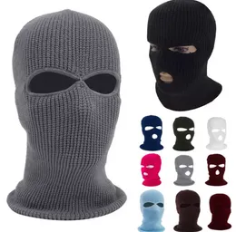 Quality Knit 3 Hole Face Mask Ski Mask Balaclava Hat Face Beanie Cap Snow Winter Motorcycle Helmet Hat Designer Masks