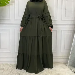 Ethnische Kleidung Frauen Solide Kleid Ramadan Eid Abaya Abayat Robe Femme Musulmane Kaftan Dubai Muslimischen Kaftan Marocain Kleider Islam