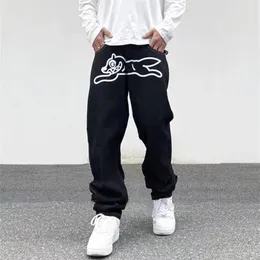 Męskie dżinsy ropa pies nadruk streetwear men Hip Hop workowate spodnie Y2K Ubrania proste luźne gotowe dżinsowe spodnie pantelones vaqueros 230216