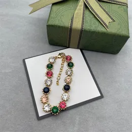 Kryształowe zawieszki luksusowa biżuteria dla kobiet designerskie bransoletki męskie pary punk prezenty na dzień matki rhinestone pozłacane kolorowe metalowe luksusowe bransoletki E23