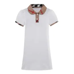 2021 Summer Girls Terctlar Plaid Plaid Dresses Luxury Baby Cotton Cotton Short Sereve T-Shirt Dress Fashion Children Chancual Contains2344