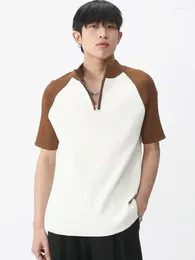 Camisetas para hombres syuhgfa ropa de manga corta camiseta de tejer 2023 primavera de collar de verano color mosa