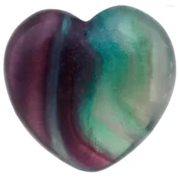 Sacchetti per gioielli TUMBEELLUWA Fluorite naturale Puff Heart Healing Crystal Palm Stone Worry Chakra Reiki 0.9''