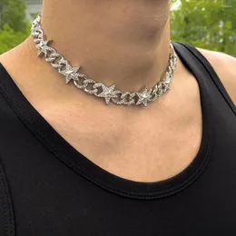 Anhänger Halsketten PuRui Mode Einzigartige Halskette Für Männer Stern Form Intarsien Strass Hip-Hop Halskette Zubehör Party Temperament Alle