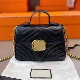 Bolsa transversal de designer de luxo Sacos de couro genuíno Tote de alta qualidade para mulheres, homens famosos, bolsa de ombro, carteira Marmont, alça superior, bolsa original, bolsas de mão vagabundo