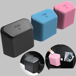 Other Interior Accessories Car Trash Bin Hanging Vehicle Garbage Dust Case Storage Box Black Blue Pink Pp Square Pressing Type Can D Dh2Wv