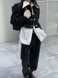 Женские куртки Женские панк -готический y2k твердые вершины корейская мода Mental Buck