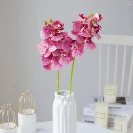 Dekorativa blommor konstgjorda 3D -band orkidéer phalaenopsis högkvalitativa fjäril falska växter vaser för bröllop hemfestival dekoration