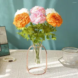 Decorative Flowers Artificial Marigold Bunch Daisies Fall Cloth DIY Decoration For Halloween Party Birthday With Stems