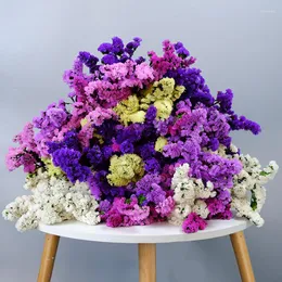 Dekorativa blommor naturliga torkade dekorationer glömmer mig inte bukett bevarade lavendel flores arrangemang bröllop dekor