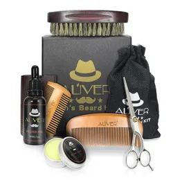 Epack Aliver Natural Organic Beard Oil Wax Balm Scissors Brush Hair Products Leave-In Conditioner Retail 255Uで柔らかい保湿