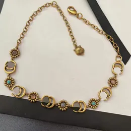 Collane di bracciale Set di chocher set 18k oro in oro in brass rame catena di design g-lettere pendenti cronometra
