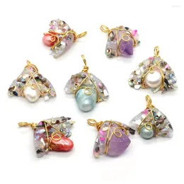 Anhänger Halsketten Natürliche Stein Kristall Shell Charme Unregelmäßige Form Süßwasser Perle Harz Für DIY Handgemachte Halskette Zubehör