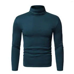 남성용 T 셔츠 패션 남자 거북이 목 상단의 단색 긴 소매 바닥 의류 고속 탄성 속도 건조 통기성 2023